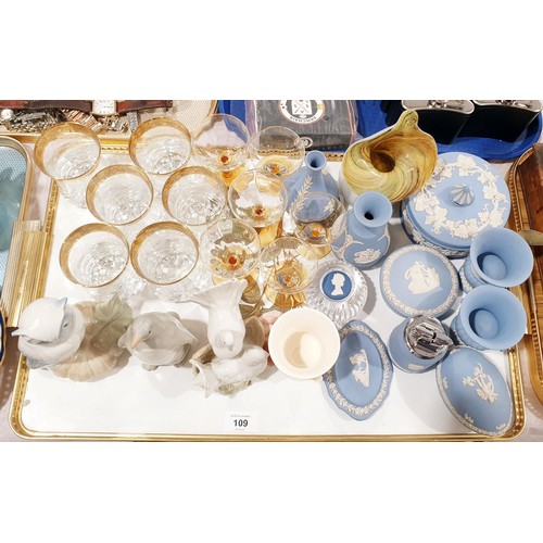 109 - Wedgwood Jasperware, glassware and assorted. No shipping. Arrange collection or your own packer and ... 