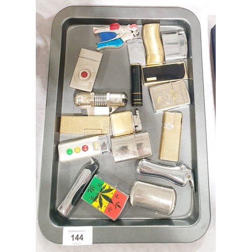 144 - A selection of lighters. UK shipping £14.