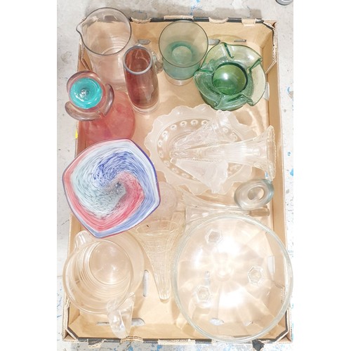 170 - A box of glassware including Art Glass. No shipping. Arrange collection or your own packer and shipp... 