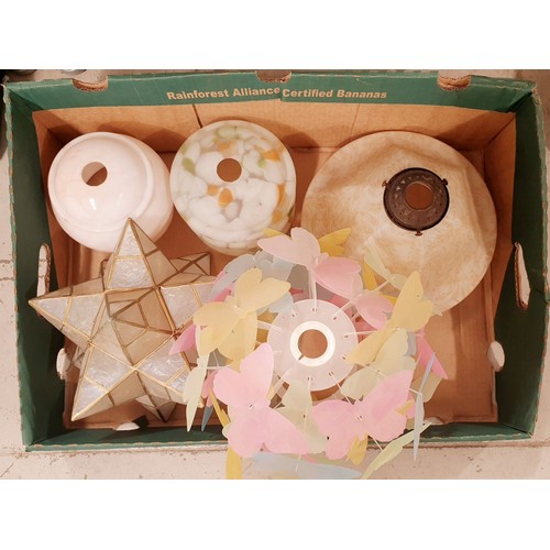 172 - A box of vintage and later ceiling light shades. No shipping. Arrange collection or your own packer ... 