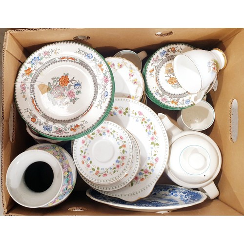 175 - Three boxes of ceramics including a Royal Grafton tea service. No shipping. Arrange collection or yo... 