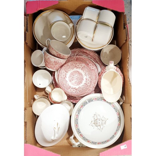 178 - Two boxes of ceramics including Royal Doulton tea ware. No shipping. Arrange collection or your own ... 