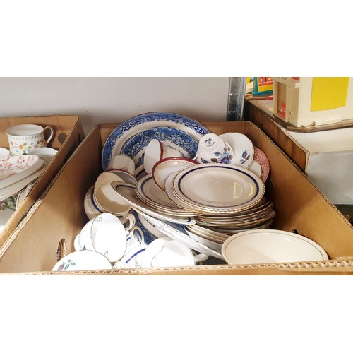 187 - Four boxes of antique and later ceramics. No shipping. Arrange collection or your own packer and shi... 