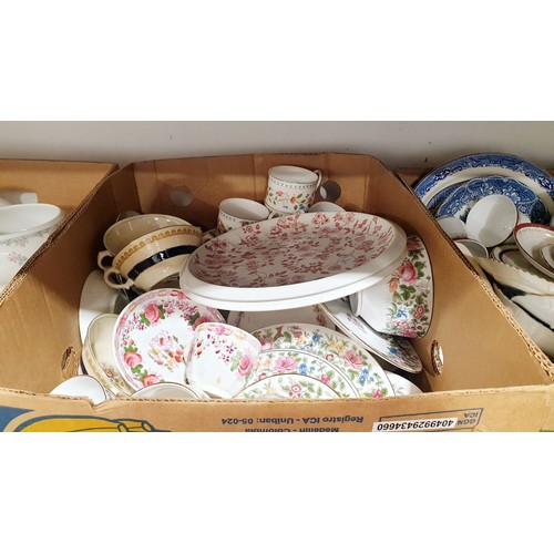 187 - Four boxes of antique and later ceramics. No shipping. Arrange collection or your own packer and shi... 