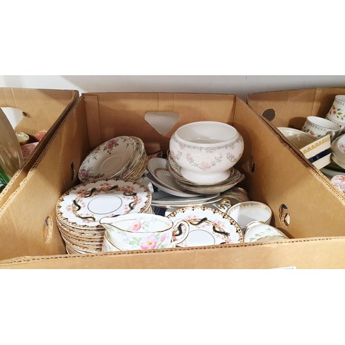 187 - Four boxes of antique and later ceramics. No shipping. Arrange collection or your own packer and shi... 