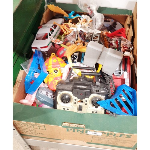 190 - Two boxes of toys. No shipping. Arrange collection or your own packer and shipper, please. Electrica... 