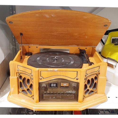 205 - A vintage style music centre. No shipping. Arrange collection or your own packer and shipper, please... 