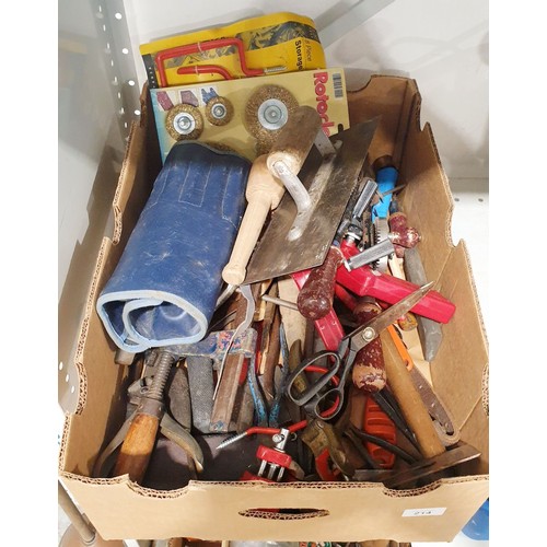 214 - A box of tools. No shipping. Arrange collection or your own packer and shipper, please. Electricals ... 