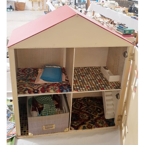 228 - A homemade doll's house with doll's furniture. No shipping. Arrange collection or your own packer an... 