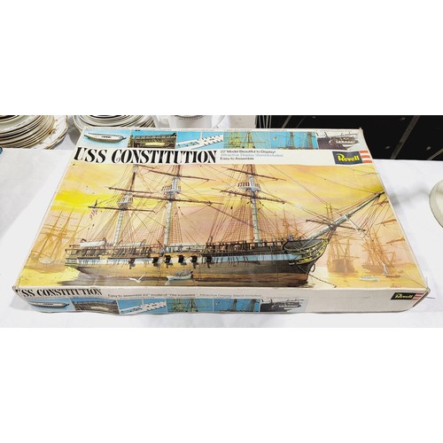 333 - A vintage Revell USS Constitution model kit. No shipping. Arrange collection or your own packer and ... 