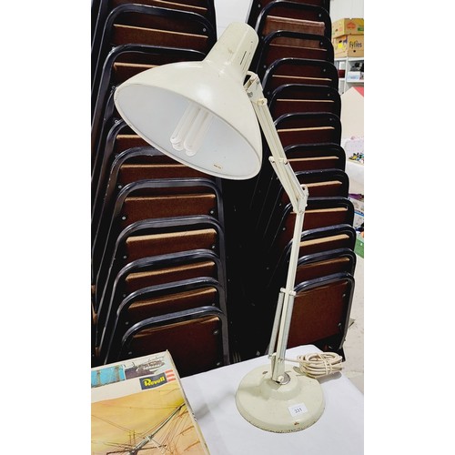 331 - A vintage angle poise lamp. No shipping. Arrange collection or your own packer and shipper, please. ... 