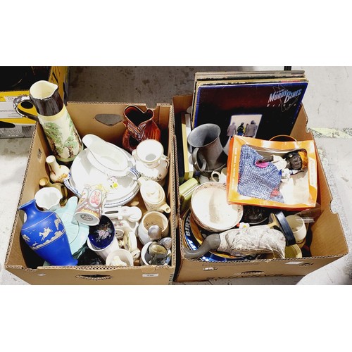 330 - Two boxes of ceramics and assorted. No shipping. Arrange collection or your own packer and shipper, ... 