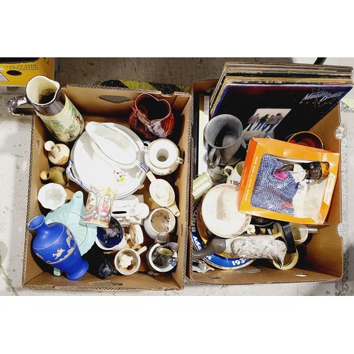 330 - Two boxes of ceramics and assorted. No shipping. Arrange collection or your own packer and shipper, ... 