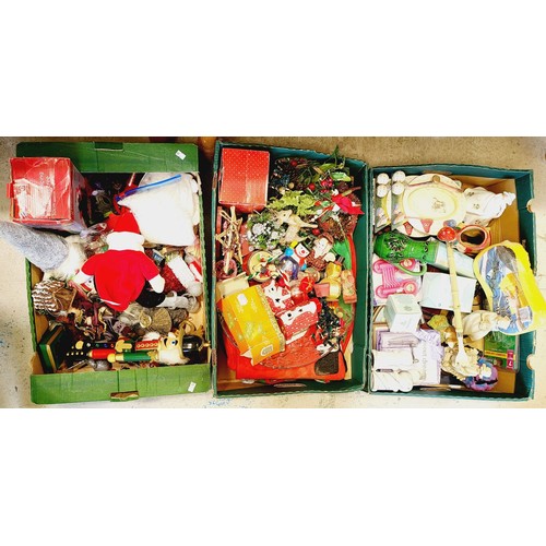 328 - Three boxes including Christmas decorations. No shipping. Arrange collection or your own packer and ... 