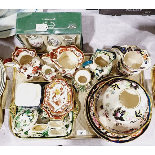 134 - A tray of Mason's ceramics. No shipping. Arrange collection or your own packer and shipper, please. ... 