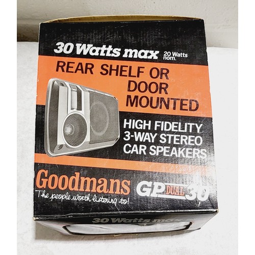 210 - A pair of vintage new in box Goodmans car speakers together with a Panasonic car head unit and CD mu... 