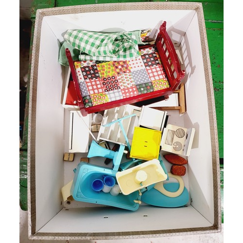 228 - A homemade doll's house with doll's furniture. No shipping. Arrange collection or your own packer an... 