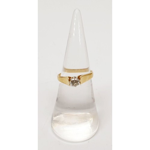12 - An 18ct gold diamond solitaire ring, size K/L, gross weight 2.3g. UK shipping £14.
