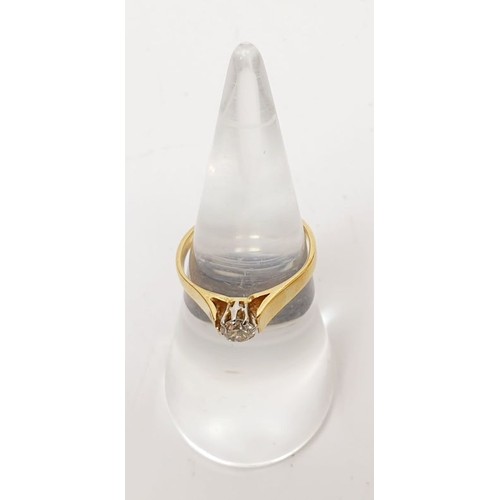 12 - An 18ct gold diamond solitaire ring, size K/L, gross weight 2.3g. UK shipping £14.