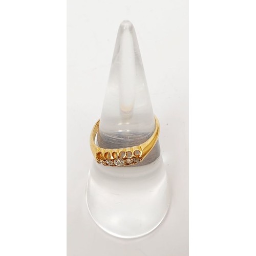 13 - A hallmarked 18ct gold diamond set ring, size L/M, gross weight 2.6g. UK shipping £14.