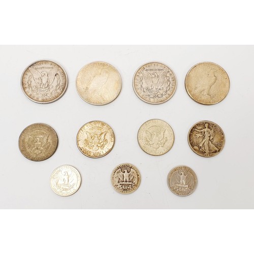 57 - A selection of silver content USA coinage, weight 172g. UK shipping £14.