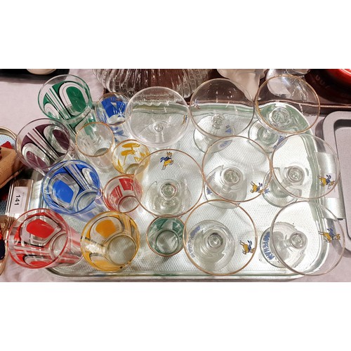 142 - Babycham glasses and retro tumblers. No shipping. Arrange collection or your own packer and shipper,... 