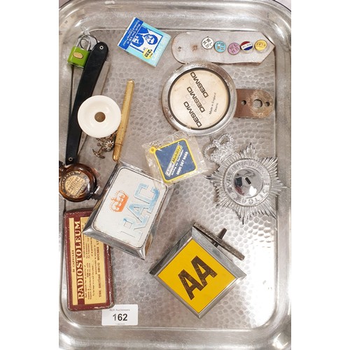 162 - Vintage car badges and assorted. UK shipping £14.