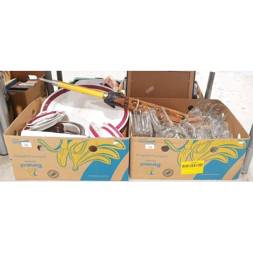 172 - Two boxes of glassware and ceramics. No shipping. Arrange collection or your own packer and shipper,... 