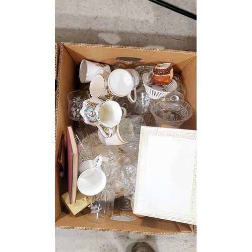 175 - Four boxes of glass, china and assorted. No shipping. Arrange collection or your own packer and ship... 