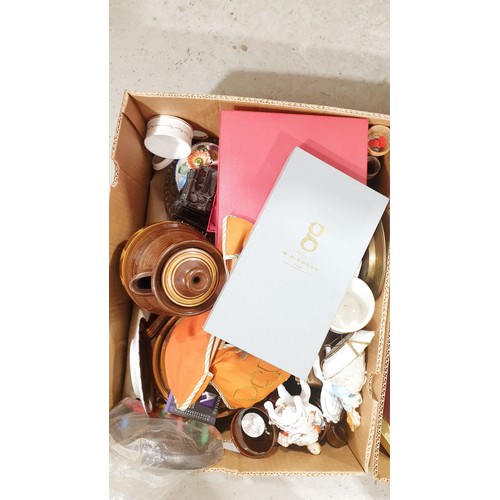 175 - Four boxes of glass, china and assorted. No shipping. Arrange collection or your own packer and ship... 