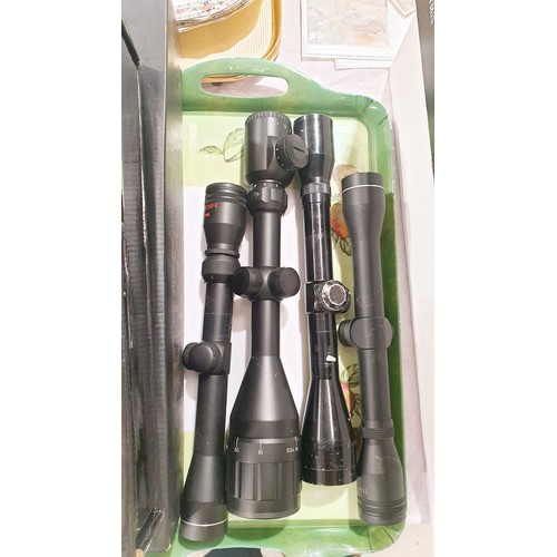 188A - Four rifle scopes. UK shipping £14.