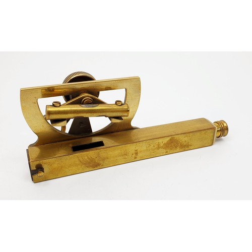 58 - An antique brass military issue clinometer by E. R. Watts & Son, London, dated 1912, having broad ar... 