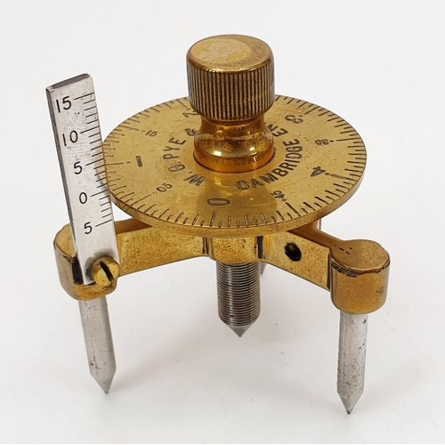 60 - An antique spherometer by W. G. Pye & Co, Cambridge, height 2.5