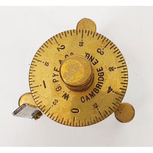 60 - An antique spherometer by W. G. Pye & Co, Cambridge, height 2.5