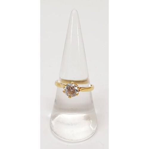 38 - An 18ct gold ring set with a white stone, size O, gross weight 3.7g. UK shipping £14.