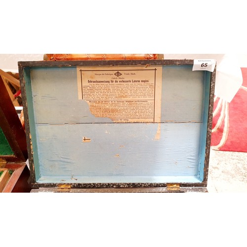 65 - An antique magic lantern with slides including Walt Disney. No shipping. Arrange collection or your ... 