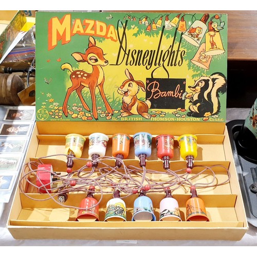 74 - A vintage set of Mazda Disney Bambi Christmas lights, A/F. UK shipping £14.