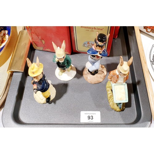 93 - Four boxed Royal Doulton Bunnykins figures. UK shipping £14.