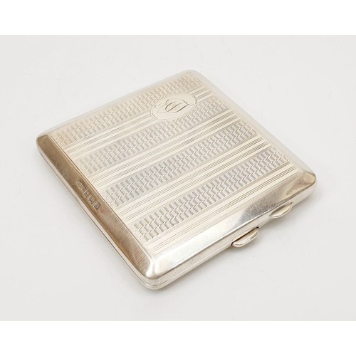 23 - A hallmarked silver cigarette case, length 3.5