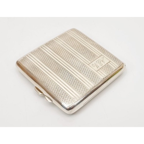 25 - A hallmarked silver cigarette case, length 3.25