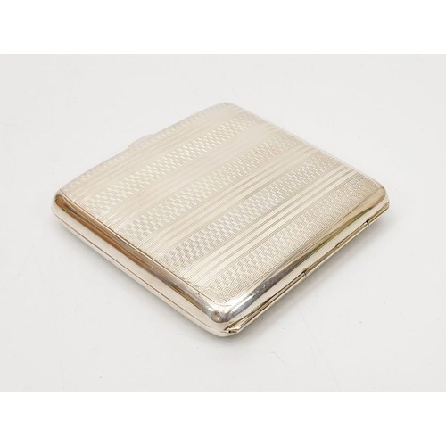 25 - A hallmarked silver cigarette case, length 3.25