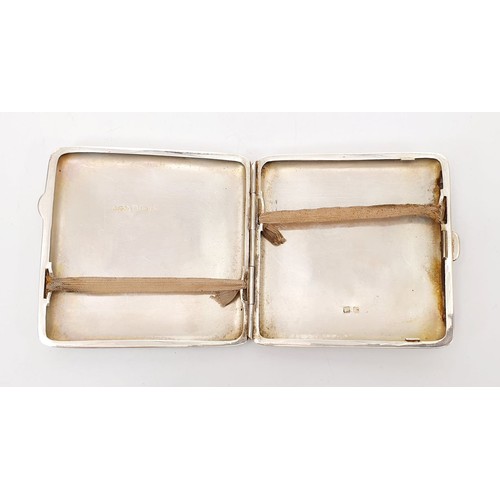 25 - A hallmarked silver cigarette case, length 3.25