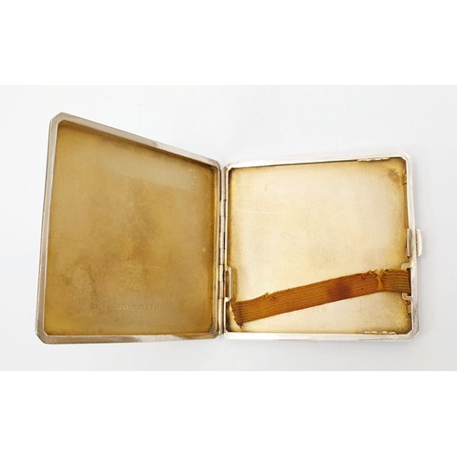 26 - A hallmarked silver cigarette case, length 3.25