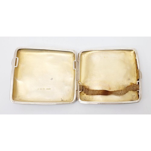 27 - A hallmarked silver cigarette case, length 3.75