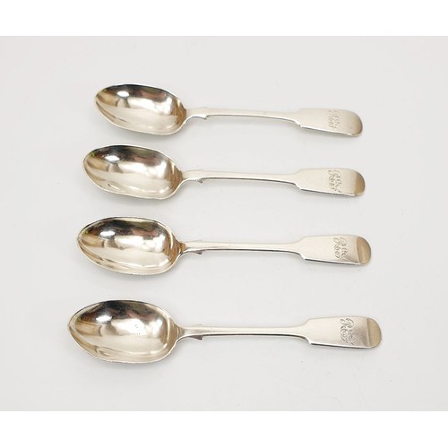 29 - Four silver hallmarked spoons, London 1891, weight 103g. UK shipping £14.