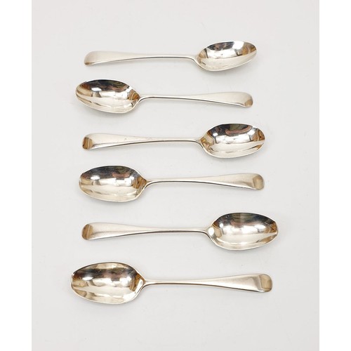 30 - Six hallmarked silver spoons, weight 81g, London 1933. UK shipping £14.