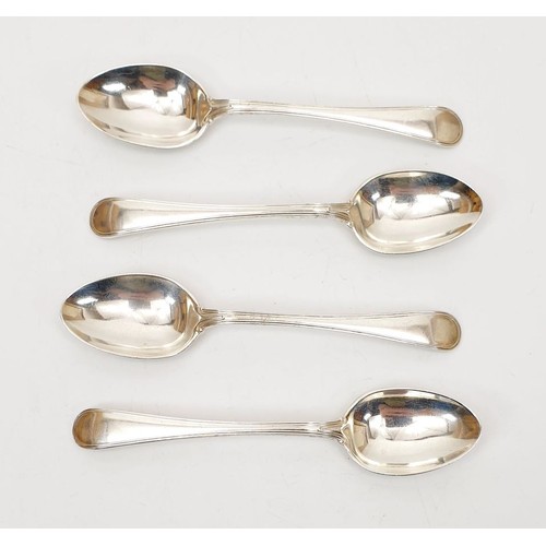 33 - Four hallmarked silver spoons, weight 62g, Sheffield 1916. UK shipping £14.