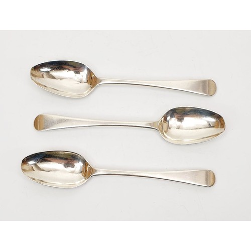 34 - Three silver hallmarked spoons, weight 57g, London 1816. UK shipping £14.