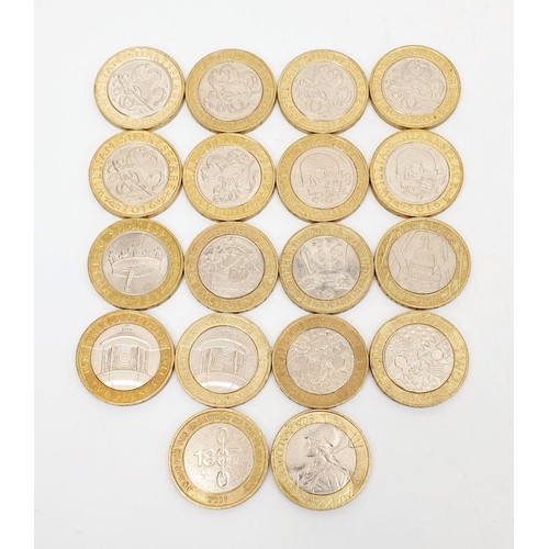 43 - Eighteen collectable £2 coins. UK shipping £14.