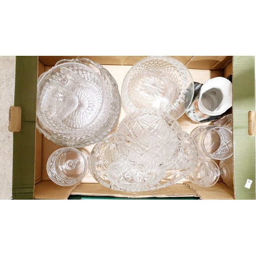 86 - Three boxes of glass, china and assorted. No shipping. Arrange collection or your own packer and shi... 